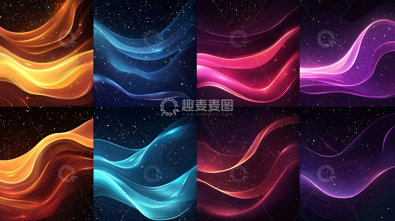 高清大图下载【趣麦麦图】抽象波浪线条背景素材