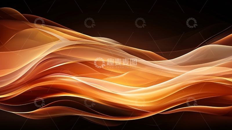 高清大图下载【趣麦麦图】抽象橙色波浪背景素材