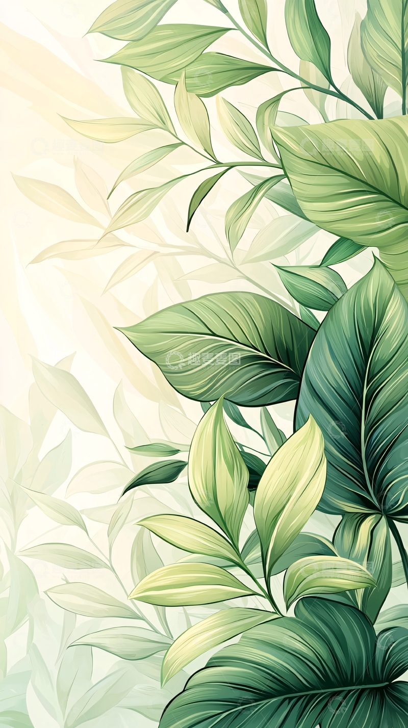 高清大图下载【趣麦麦图】清新自然植物叶子背景图