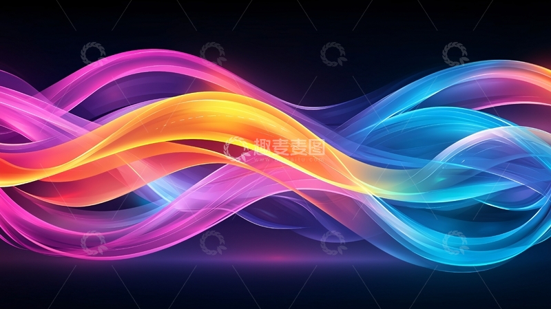 高清大图下载【趣麦麦图】色彩流动抽象线条背景