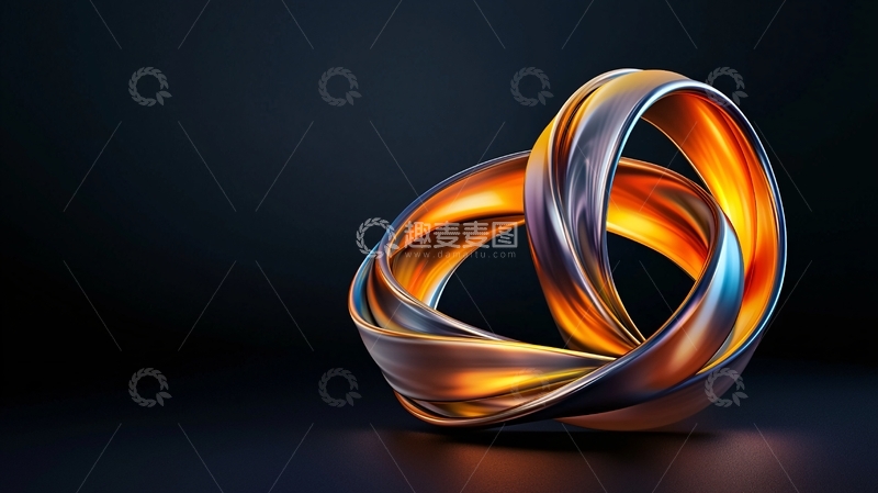 高清大图下载【趣麦麦图】交织的金属环艺术设计