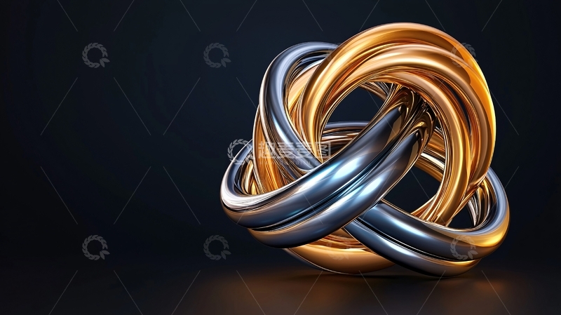高清大图下载【趣麦麦图】交织的金属环艺术设计