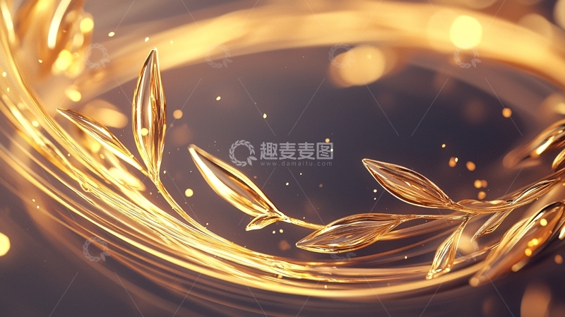 高清大图下载【趣麦麦图】金色橄榄枝奖杯设计素材