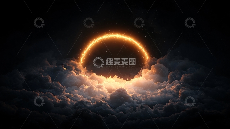 高清大图下载【趣麦麦图】云层中的神秘光环