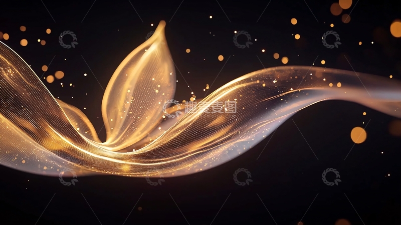 高清大图下载【趣麦麦图】金色光波动态抽象背景