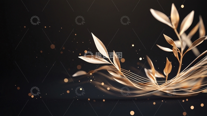 高清大图下载【趣麦麦图】金色花卉动态背景素材