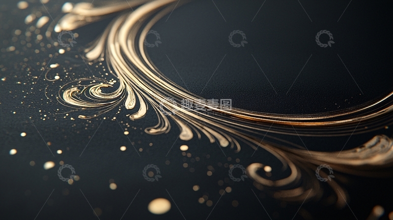 高清大图下载【趣麦麦图】金色流线与光斑的艺术设计