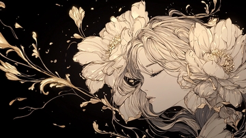 花与灵魂的艺术插画