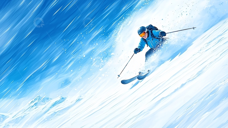 高清大图下载【趣麦麦图】滑雪运动冬季极限运动