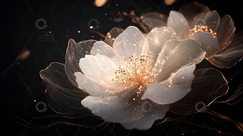 高清大图下载【趣麦麦图】梦幻花朵光影艺术背景