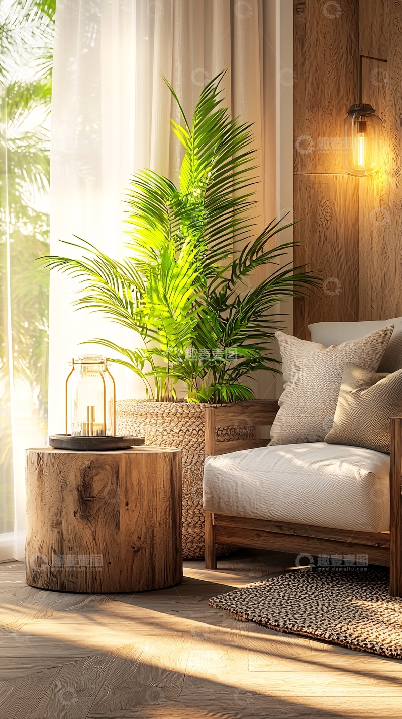 高清大图下载【趣麦麦图】阳光洒进客厅的温馨场景