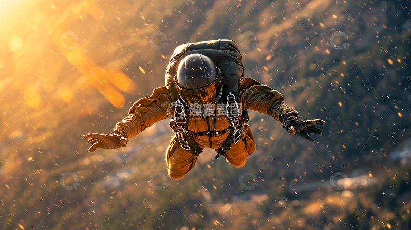 高清大图下载【趣麦麦图】极限跳伞运动瞬间