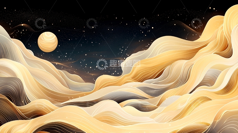 高清大图下载【趣麦麦图】梦幻星空下的云海