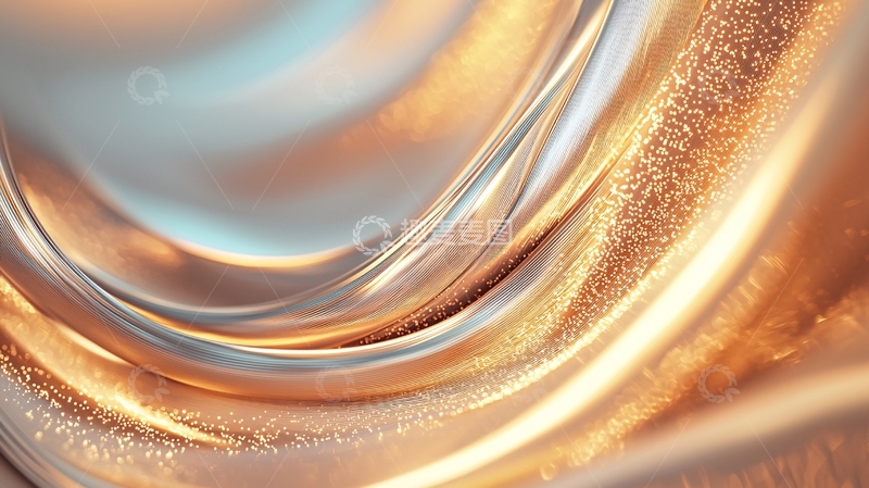 高清大图下载【趣麦麦图】金色波纹抽象背景