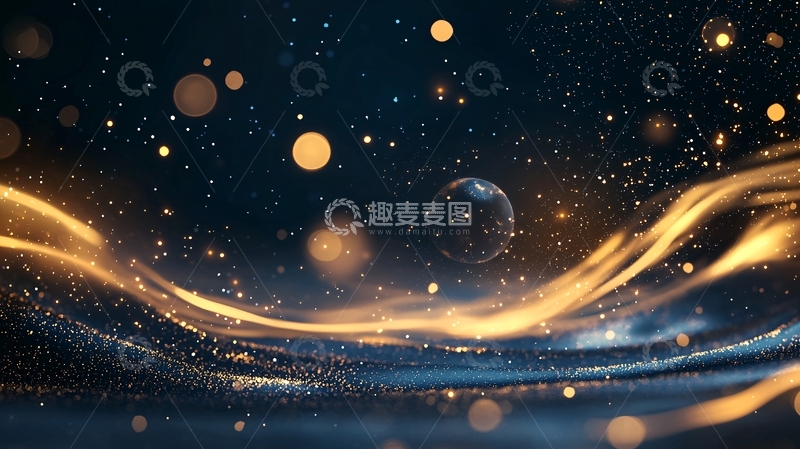 高清大图下载【趣麦麦图】梦幻星空与流光背景
