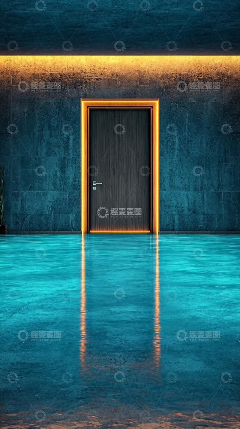 高清大图下载【趣麦麦图】水中的门高清图片