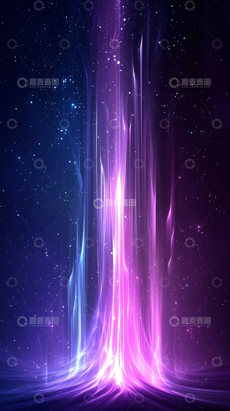 高清大图下载【趣麦麦图】梦幻星空光柱背景图