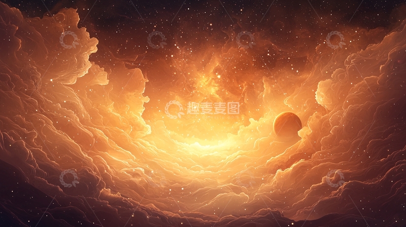 高清大图下载【趣麦麦图】梦幻星云与行星