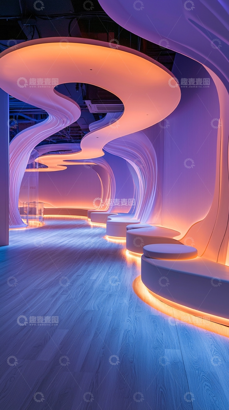 未来感流线型室内设计