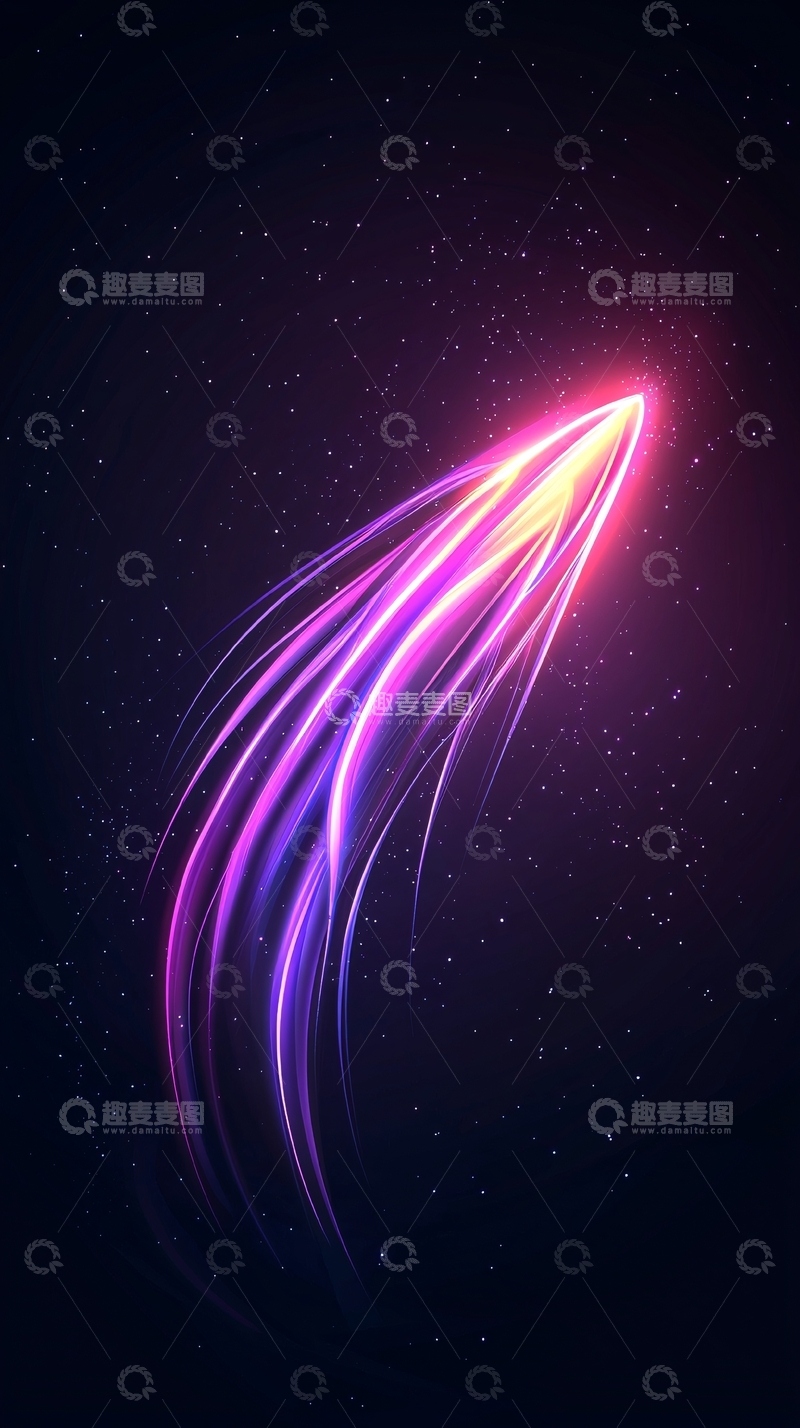 高清大图下载【趣麦麦图】流星雨夜空光效背景图