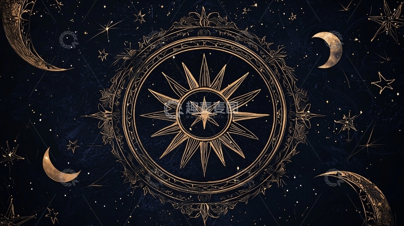 高清大图下载【趣麦麦图】星象与月亮神秘图案