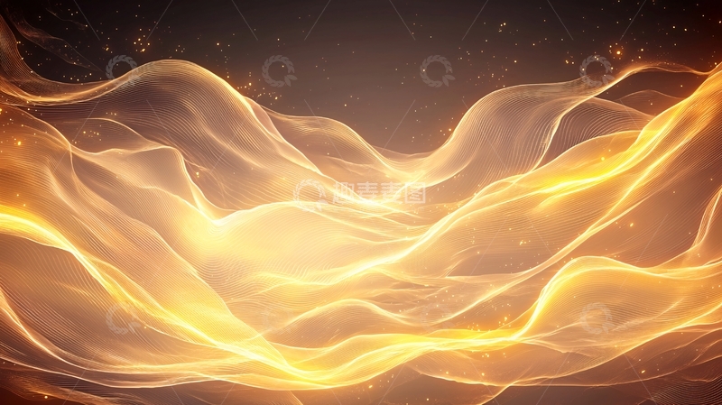 高清大图下载【趣麦麦图】金色波浪抽象背景