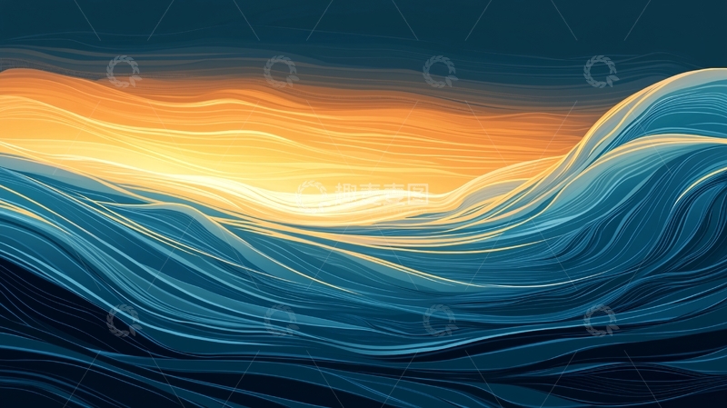 高清大图下载【趣麦麦图】抽象波浪线条背景