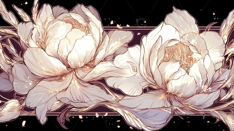 高清大图下载【趣麦麦图】梦幻盛开的花朵插画素材