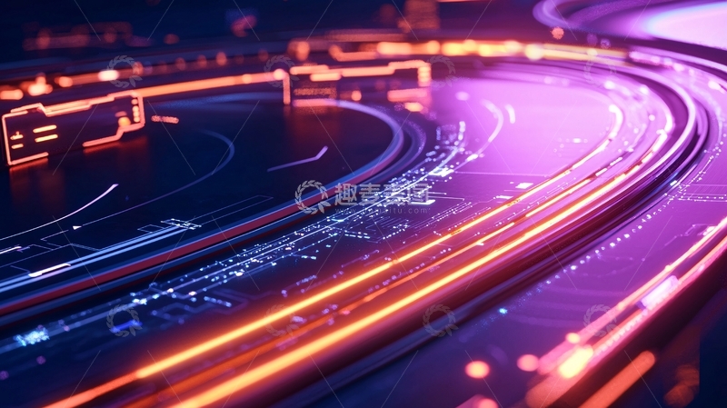 高清大图下载【趣麦麦图】未来科技线路动态光影效果