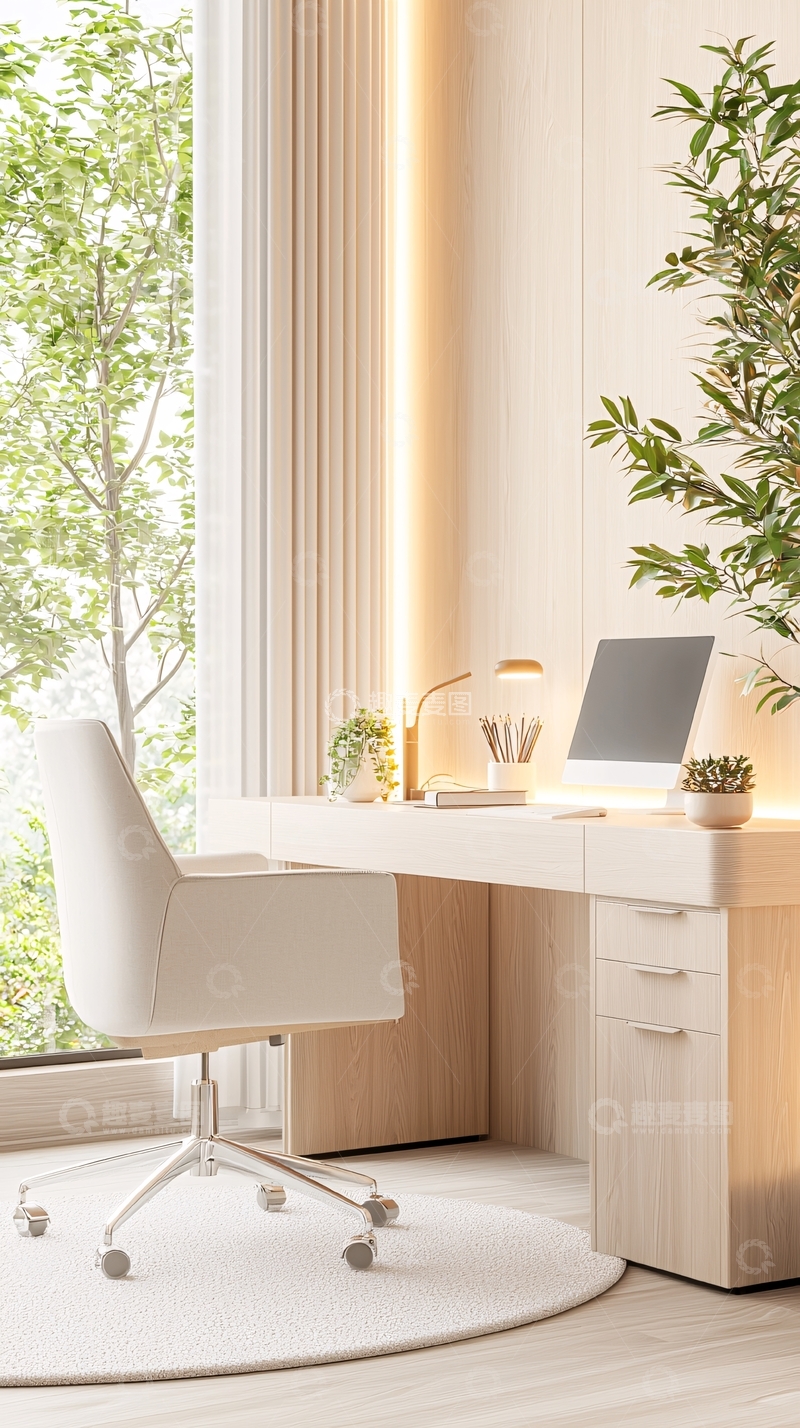 高清大图下载【趣麦麦图】简约现代办公室桌椅设计