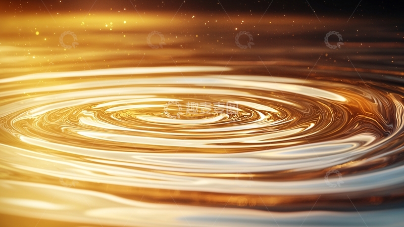 高清大图下载【趣麦麦图】金色涟漪水波纹背景