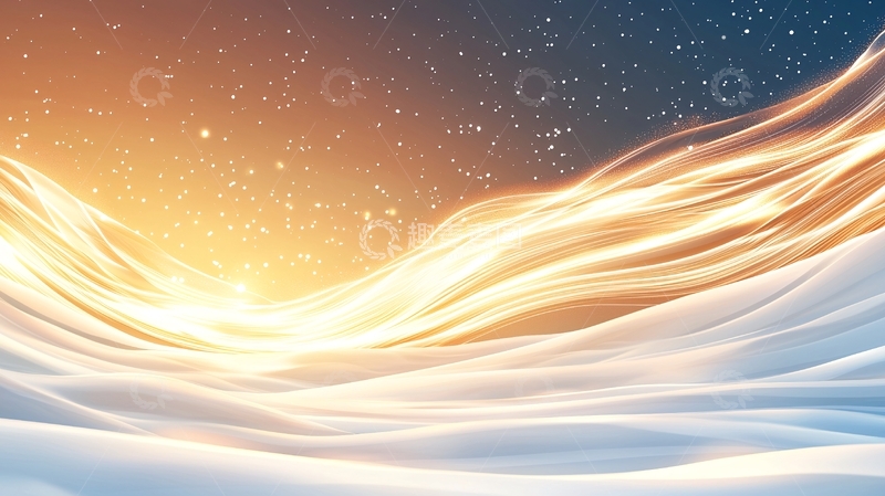 高清大图下载【趣麦麦图】梦幻雪夜星空背景