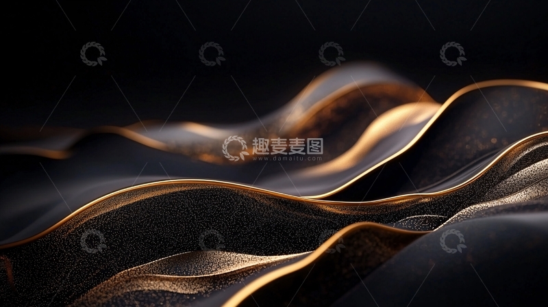 高清大图下载【趣麦麦图】金色波浪抽象背景