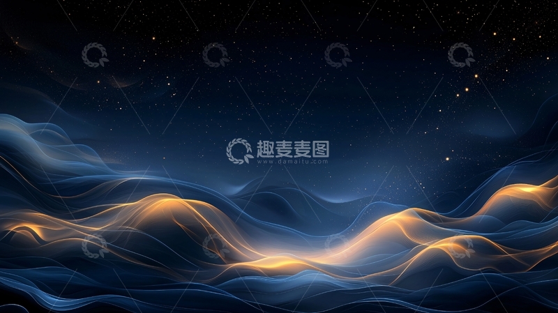 高清大图下载【趣麦麦图】夜空下的波浪形山脉