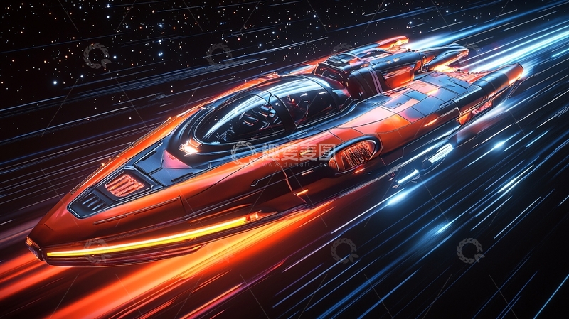 高清大图下载【趣麦麦图】未来科技飞车速度感