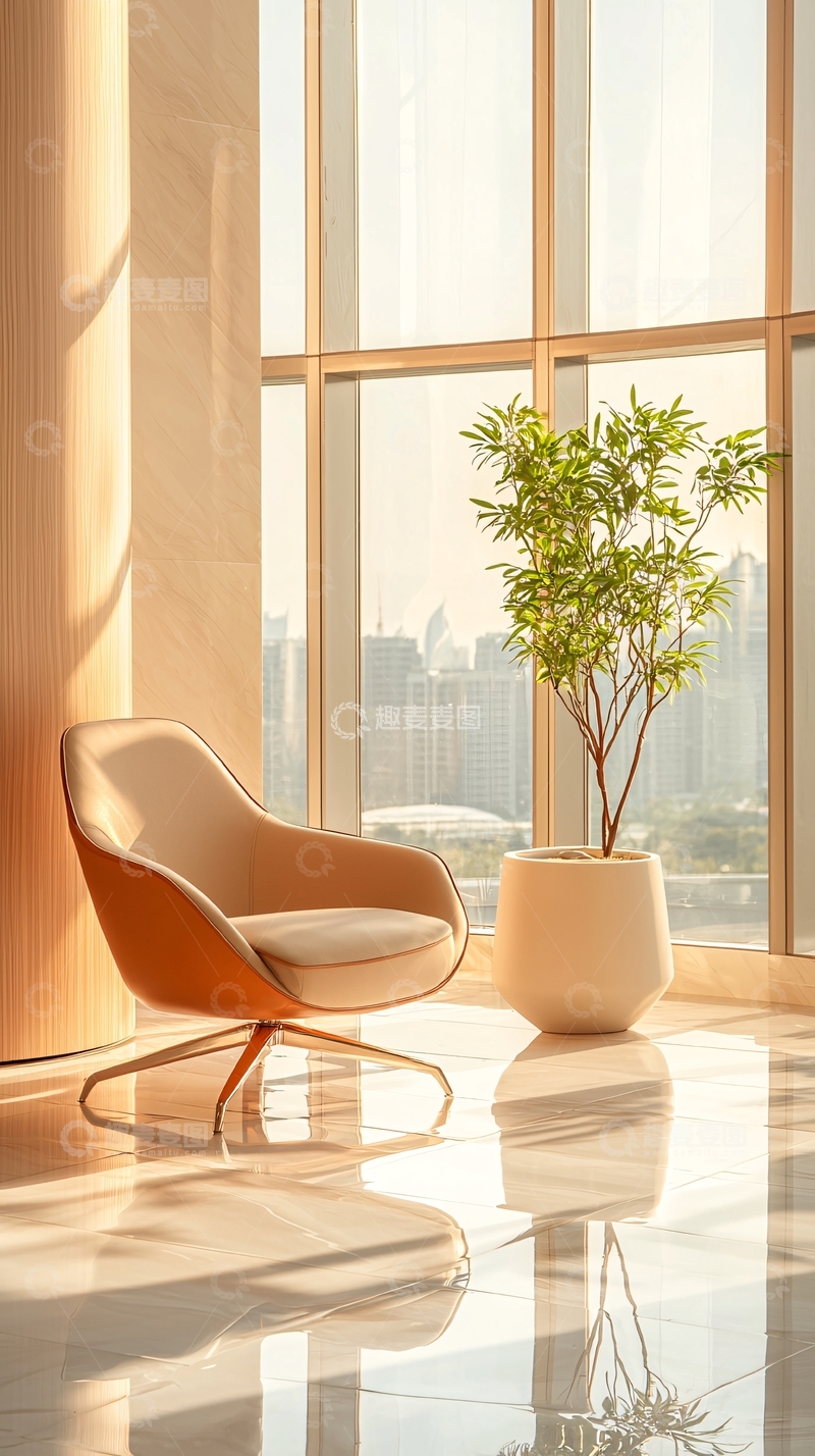 高清大图下载【趣麦麦图】现代简约客厅阳光明媚