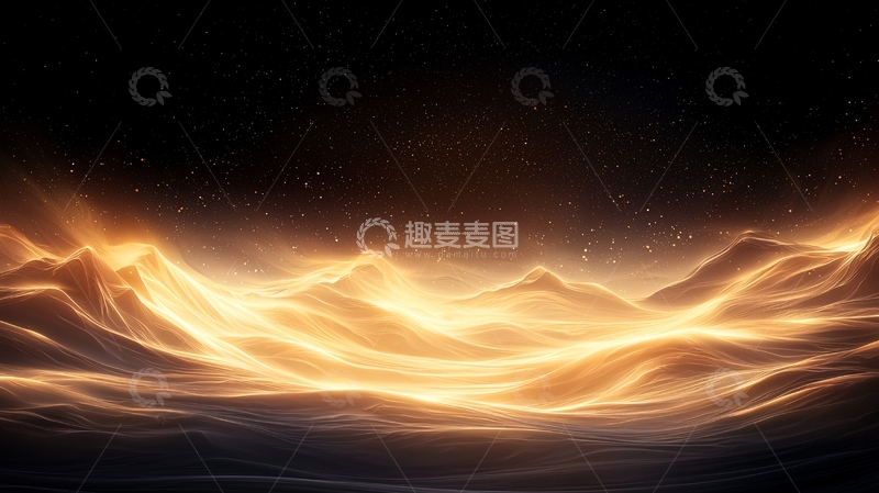 高清大图下载【趣麦麦图】金色星河山脉夜景