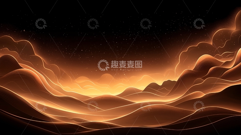 高清大图下载【趣麦麦图】梦幻星空下的沙漠风景