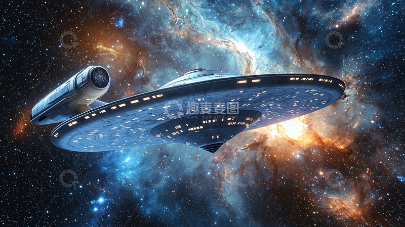 高清大图下载【趣麦麦图】星际飞船探索宇宙