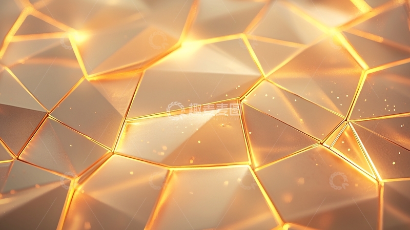 高清大图下载【趣麦麦图】金色晶体几何抽象背景