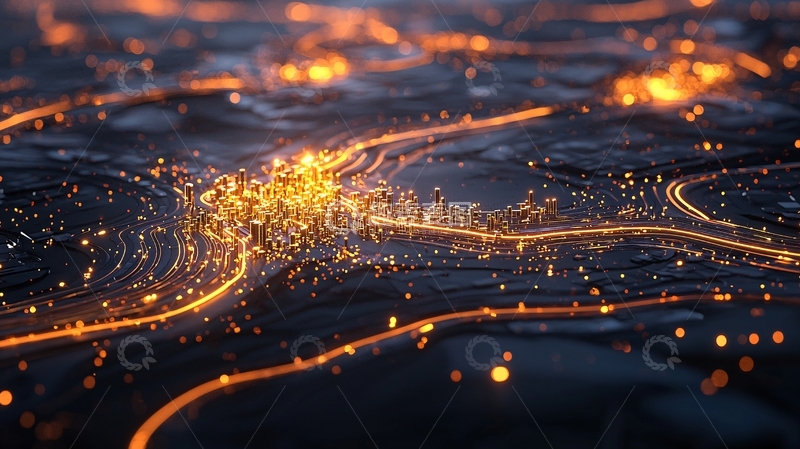 高清大图下载【趣麦麦图】未来城市光效动态设计素材