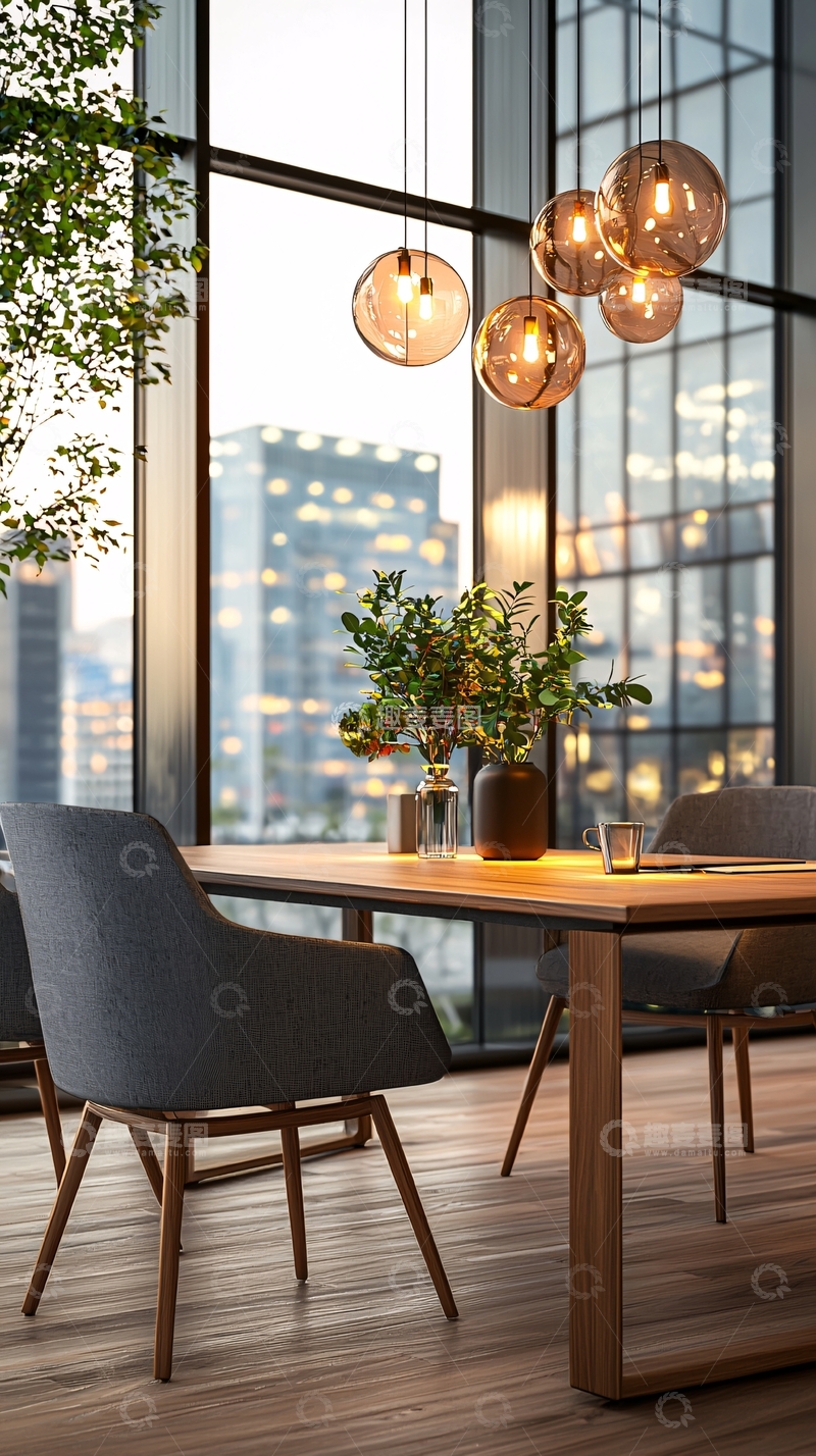 高清大图下载【趣麦麦图】现代简约餐厅餐桌布置