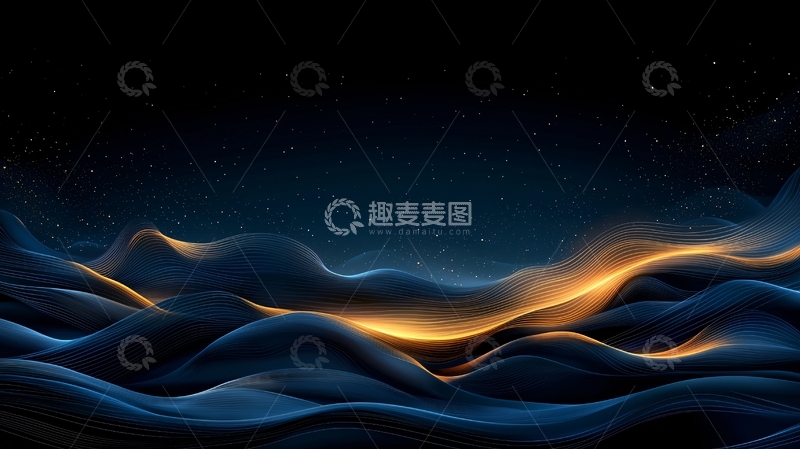 高清大图下载【趣麦麦图】夜空下的波浪线艺术