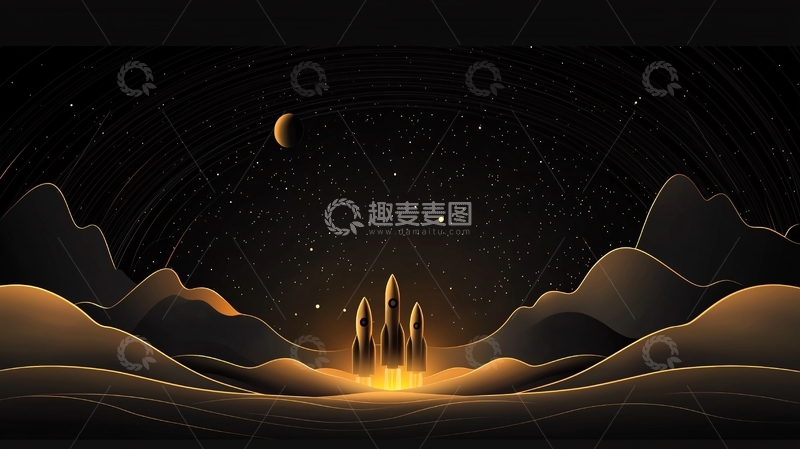 高清大图下载【趣麦麦图】星际发射基地夜景