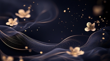 金色梦幻花卉动态背景