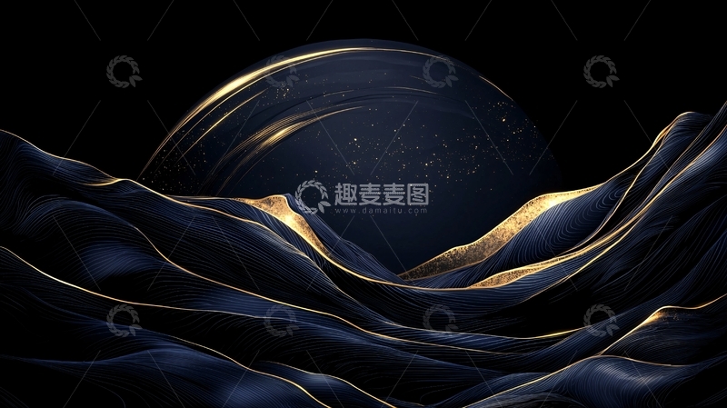 高清大图下载【趣麦麦图】夜空下的山峦