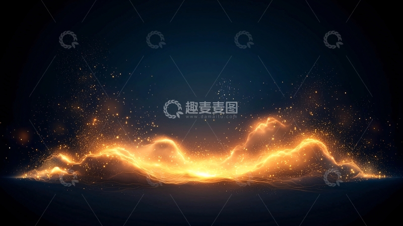 高清大图下载【趣麦麦图】金色光芒山峦夜景