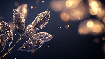 金色光斑植物背景