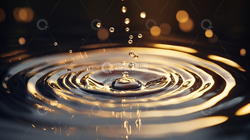 高清大图下载【趣麦麦图】水滴激起的涟漪与光效