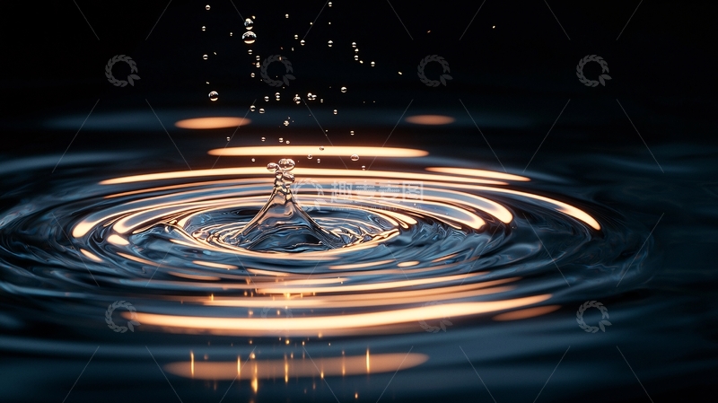 高清大图下载【趣麦麦图】水滴激起的涟漪